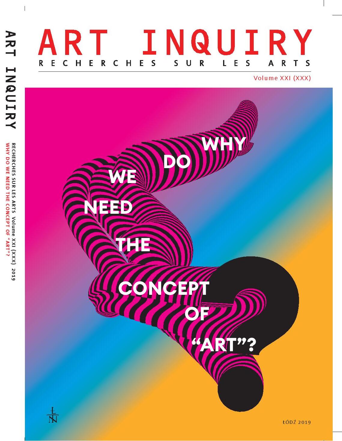 					View Vol. 21 (2019): Why do we need the concept of “art”?
				